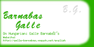 barnabas galle business card